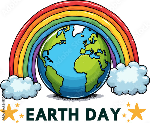 Earth Day Every Day Design with Rainbow Logos