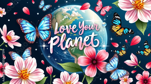 Flowers Butterflies Planet Earth