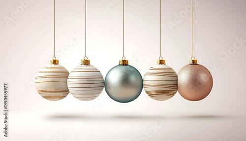 Elegant Christmas baubles with hanging decor.
