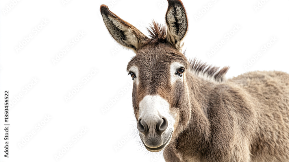 Obraz premium friendly donkey stands calmly looking directly at camera