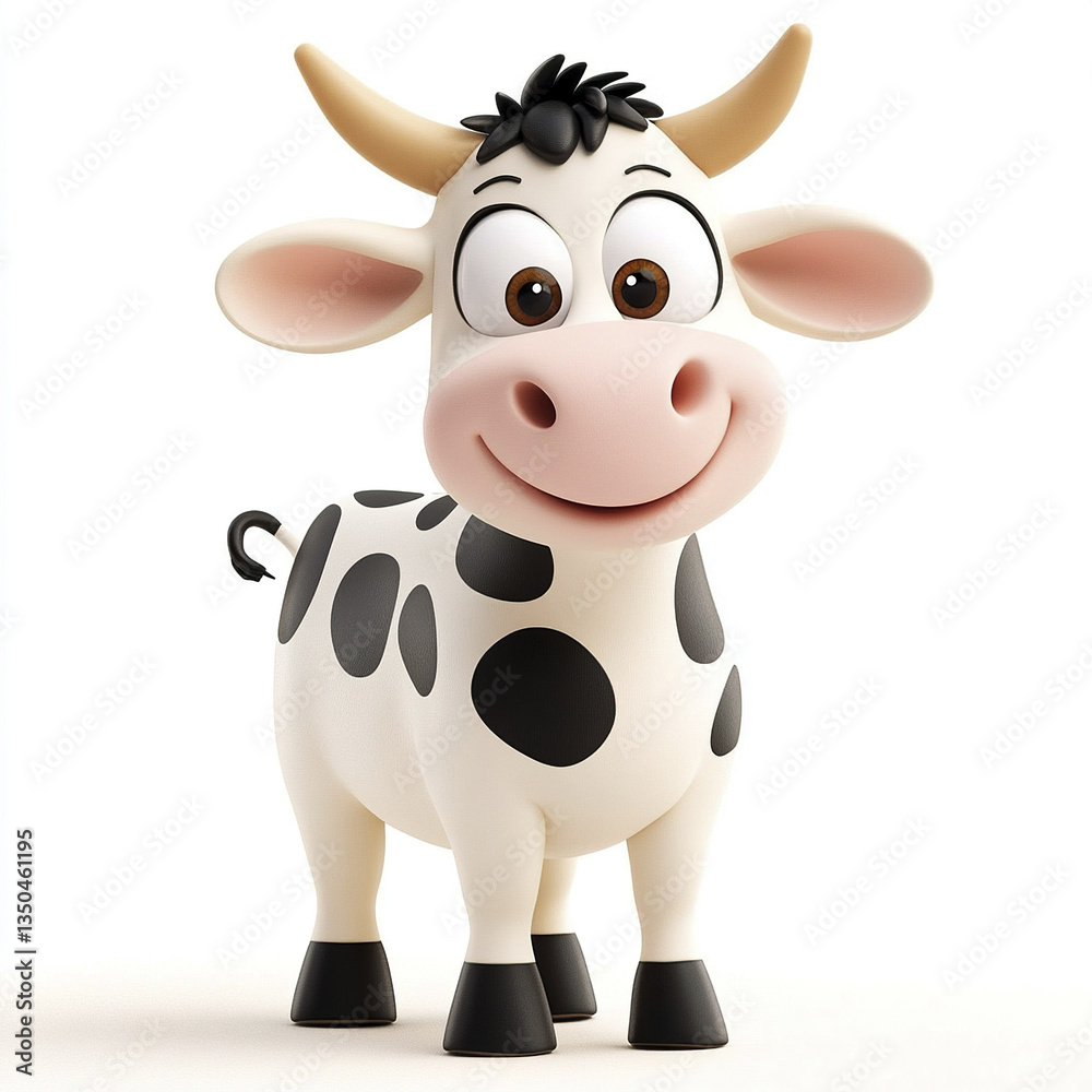 joyful cartoon cow with big friendly eyes and soft pink nose joyful cartoon cow with big friendly eyes and soft pink nose