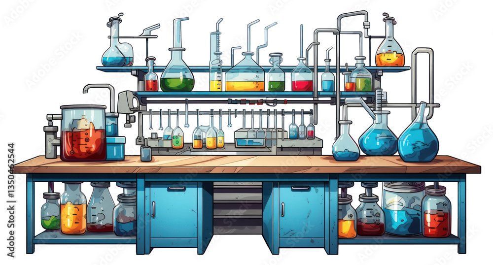 Fototapeta premium PNG Science lab biotechnology biochemistry container.