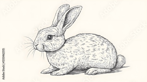 Detailed Hand Drawn Engraving Illustration of a Cute Bunny Rabbit or Hare for Various Creative Projects