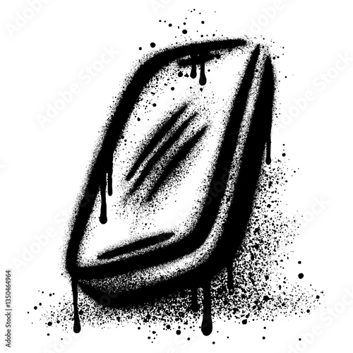 Spray Painted Graffiti Mobile phone Sprayed Isolated on white Background.