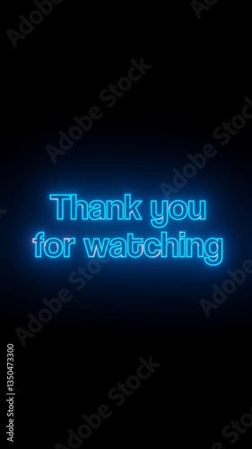 animation thank you for watching text colorful neon effect on black isolated background 4k video illustration