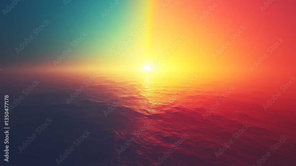 Fototapeta premium A mesmerizing natural spectacle of a rainbow in the sky, formed by the interaction of raindrops, sunlight, and atmospheric conditions, symbolizing beauty, hope, and nature's wonders