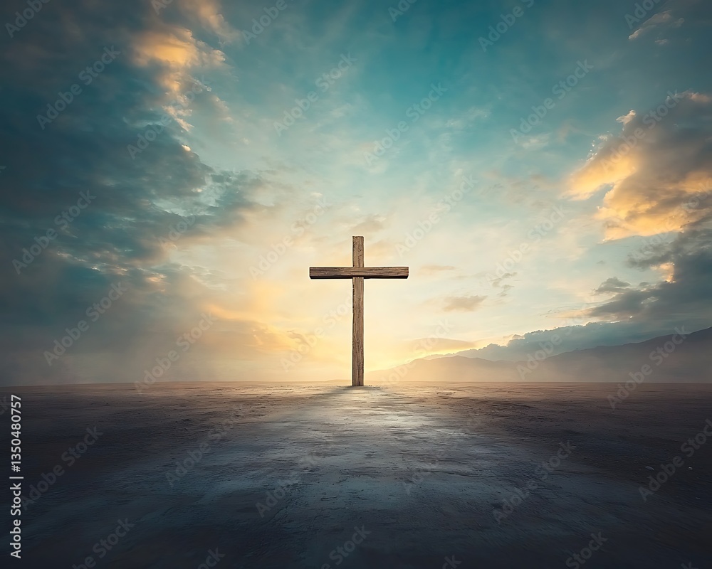 Sunset Cross for Desert Landscape, Faith. Sunset Cross for Desert Landscape, Faith.