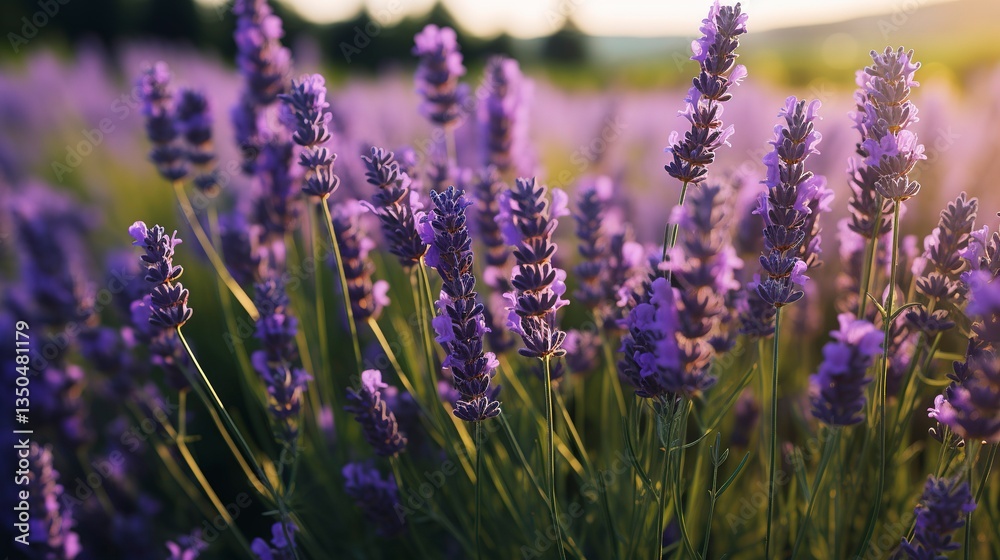 Obraz premium A photo of a lush organic lavender field