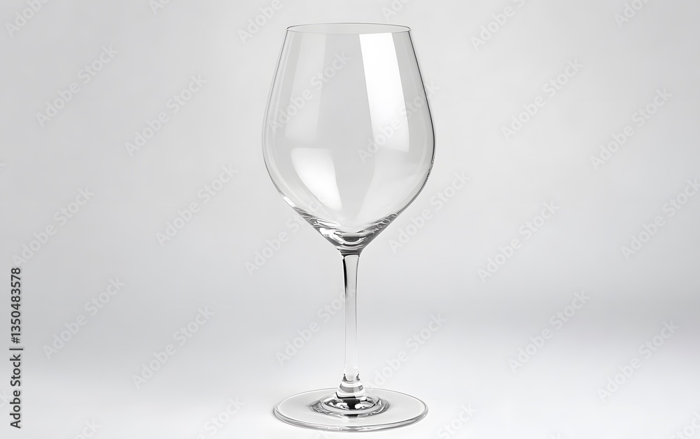 Elegant Empty Wine Glass on White Background Studio Shot Elegant Empty Wine Glass on White Background Studio Shot