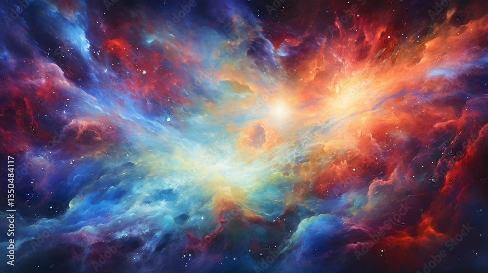 Fototapeta premium A photo of a mesmerizing cosmic abstract oil paint