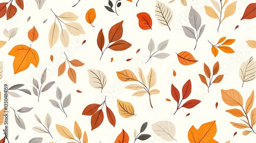 Autumn Leaves Seamless Pattern. (2)