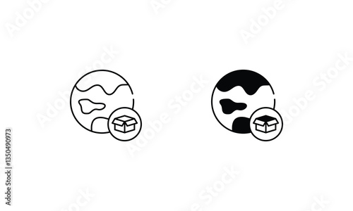 Global Shipping icons set vector stock illustration