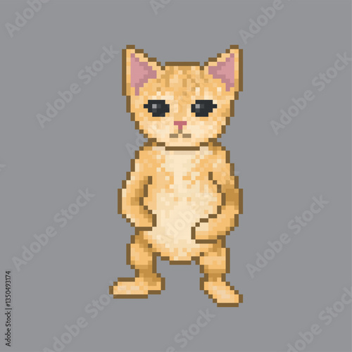 Cat friend Miguel, pixel art meme