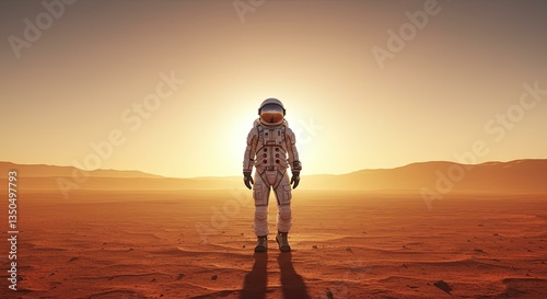 astronaut standing on mars art scale