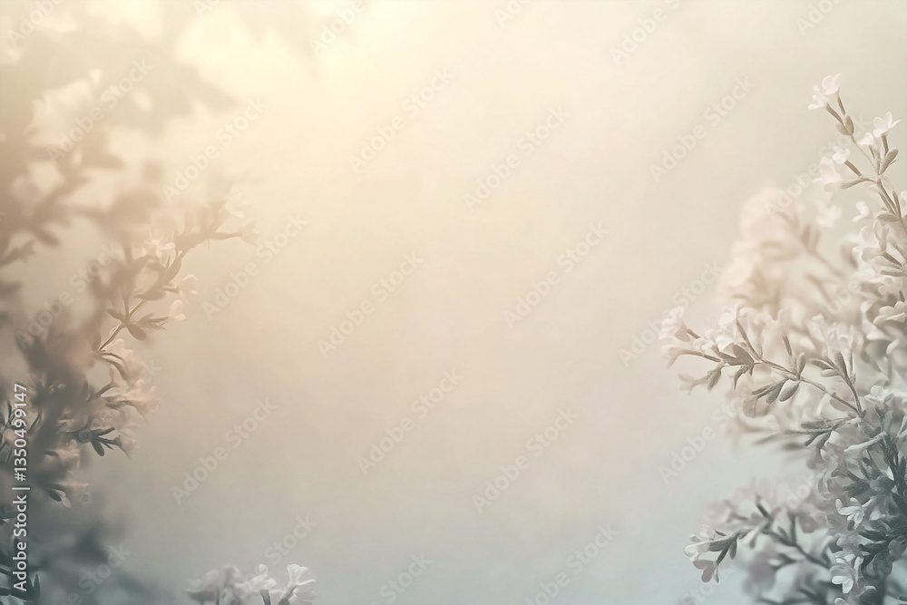 Soft Pastel Background with Delicate Lavender Flowers for Serene Designs Soft Pastel Background with Delicate Lavender Flowers for Serene Designs
