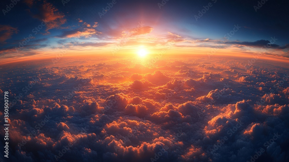 Golden Hour Above the Clouds: A Breathtaking Aerial View of Sunset Golden Hour Above the Clouds: A Breathtaking Aerial View of Sunset