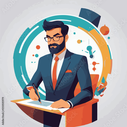 employee appreciation day, investment solution, copy space, confident man, lawyer office, finance management, boss, 40 40s, arms crossed, team, middle age, work, company formal, elder aged, latin hisp