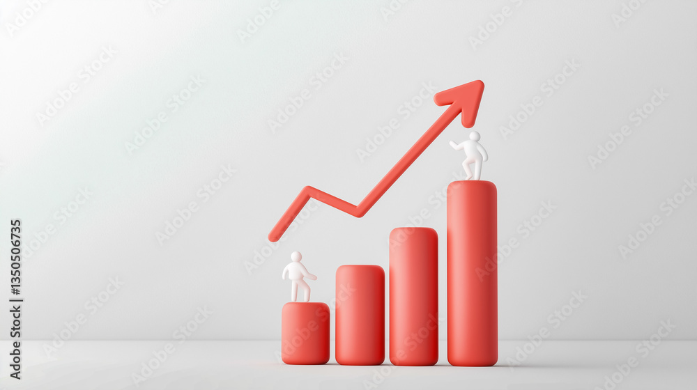 Concept of business growth and career success