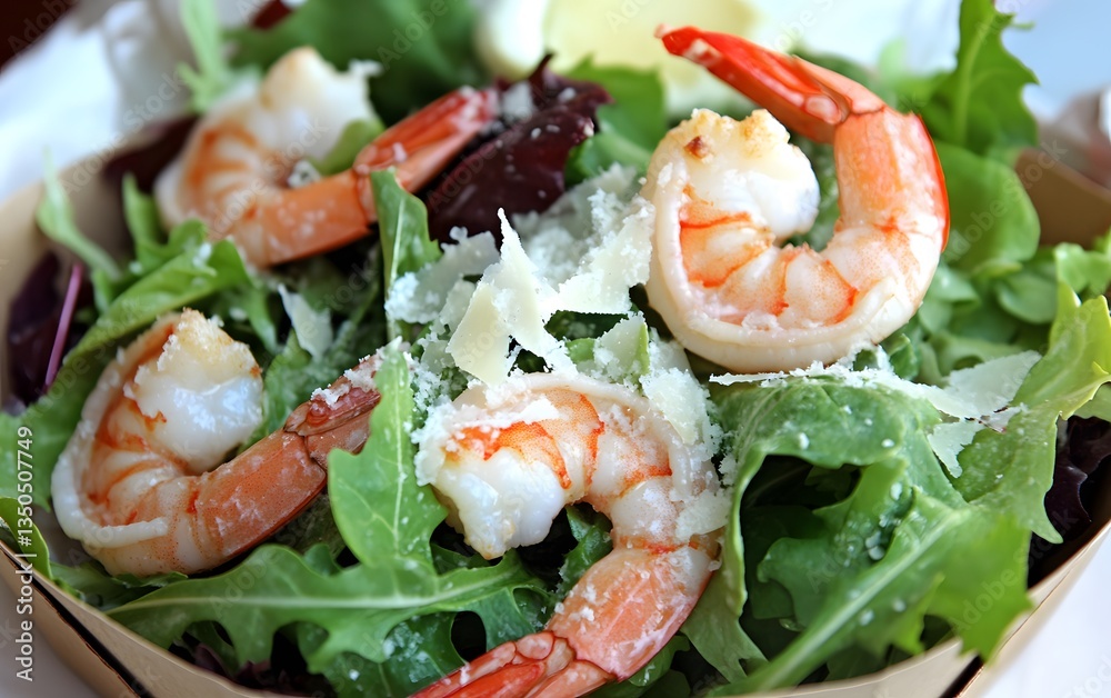 Delicious Shrimp Salad with Parmesan Cheese and Arugula Delicious Shrimp Salad with Parmesan Cheese and Arugula