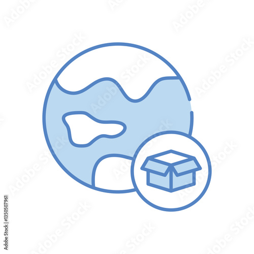 Global Shipping vector icon stock illustration