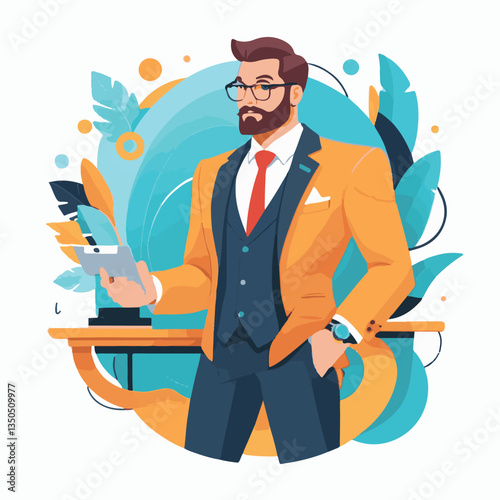 employee appreciation day, investment solution, copy space, confident man, lawyer office, finance management, boss, 40 40s, arms crossed, team, middle age, work, company formal, elder aged, latin hisp