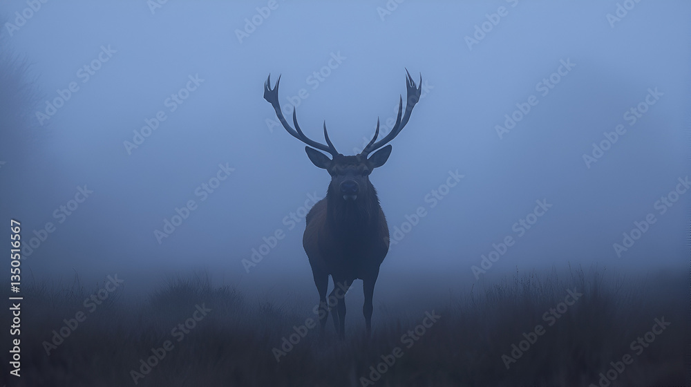 Fototapeta premium front view of deer with smokey background.ai 