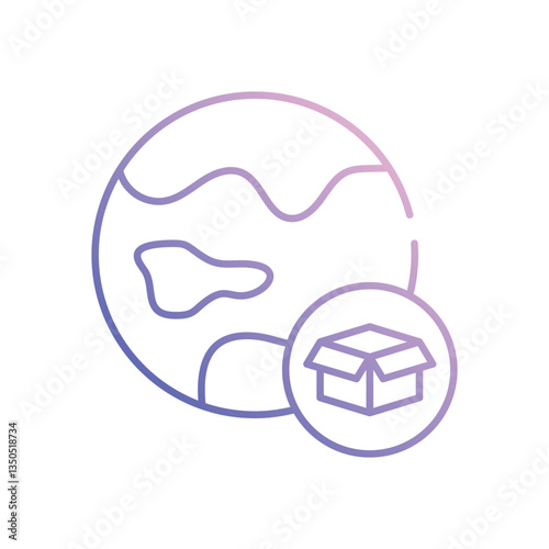 Global Shipping vector icon stock illustration