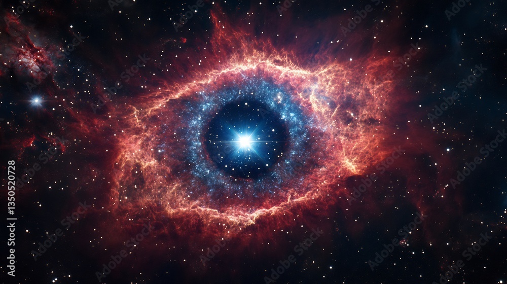 Giant cosmic eye nebula resembling an all seeing entity watching over the universe Giant cosmic eye nebula resembling an all seeing entity watching over the universe