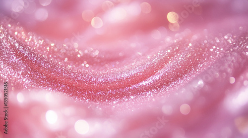 Shimmering pink waves with sparkling glitter create a dreamy atmosphere, perfect for backgrounds