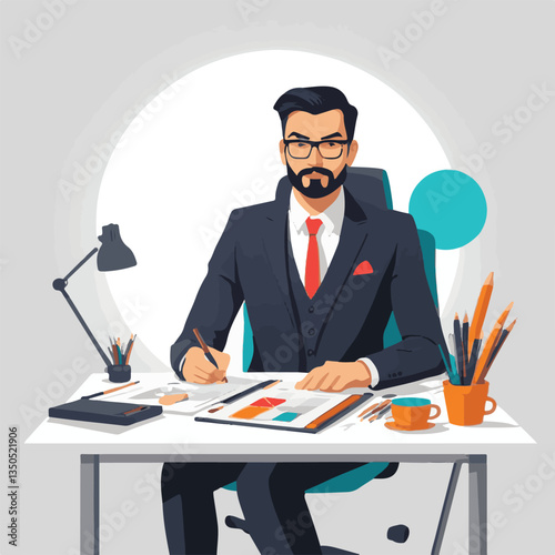 employee appreciation day, investment solution, copy space, confident man, lawyer office, finance management, boss, 40 40s, arms crossed, team, middle age, work, company formal, elder aged, latin hisp