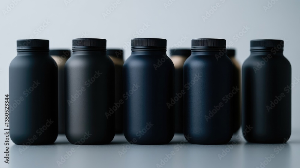 Dark bottles in a row Dark bottles in a row