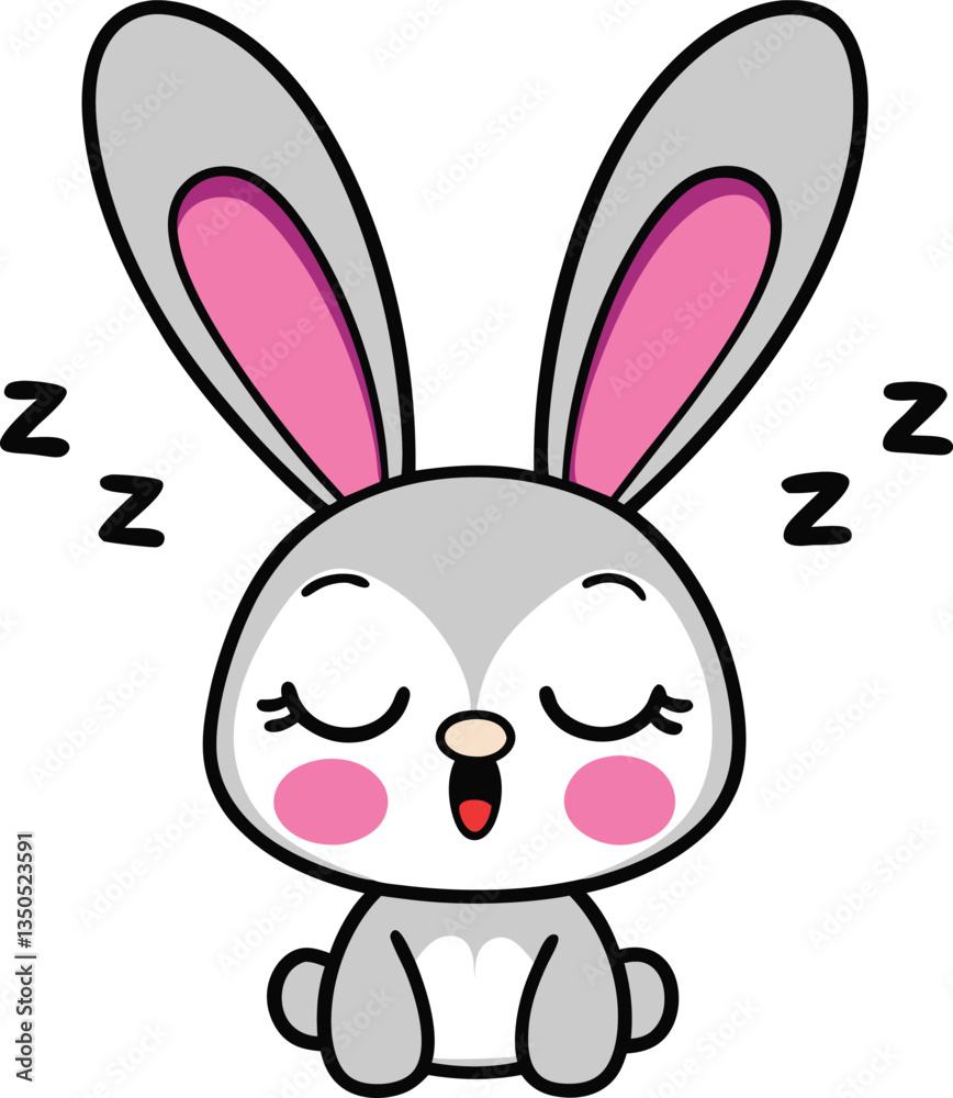 Sleeping Bunny Vector Illustration for Cute Easter Designs

