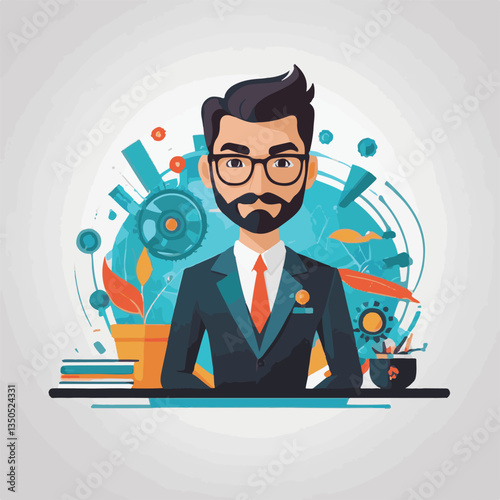 employee appreciation day, investment solution, copy space, confident man, lawyer office, finance management, boss, 40 40s, arms crossed, team, middle age, work, company formal, elder aged, latin hisp