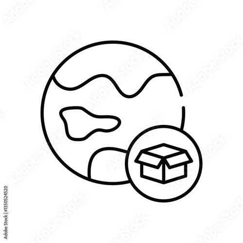 Global Shipping vector icon stock illustration