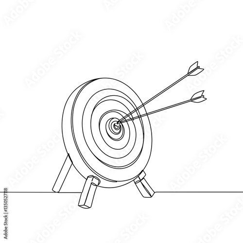 Target with Two Arrows Hitting the Center on a transparent Background  
