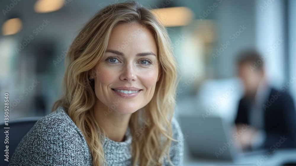 Fototapeta premium Portrait of a Confident Woman in a Modern Office Setting