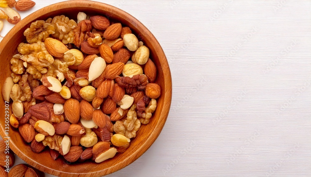 Nuts in a wooden container Healthy diet food Beauty and health image background image
Nuts in a wooden container Healthy diet food Beauty and health image background image