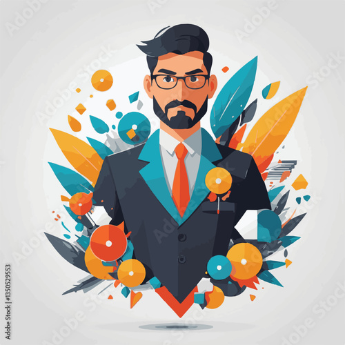 employee appreciation day, investment solution, copy space, confident man, lawyer office, finance management, boss, 40 40s, arms crossed, team, middle age, work, company formal, elder aged, latin hisp