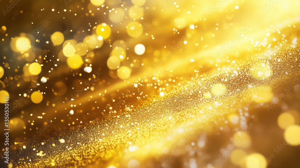 Obraz premium Gold Metallic Background with Shining Blurred Glitters, Creating a Luxurious and Sparkling Effect for a Glamorous Design