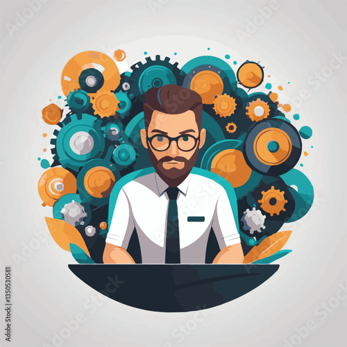 employee appreciation day, investment solution, copy space, confident man, lawyer office, finance management, boss, 40 40s, arms crossed, team, middle age, work, company formal, elder aged, latin hisp