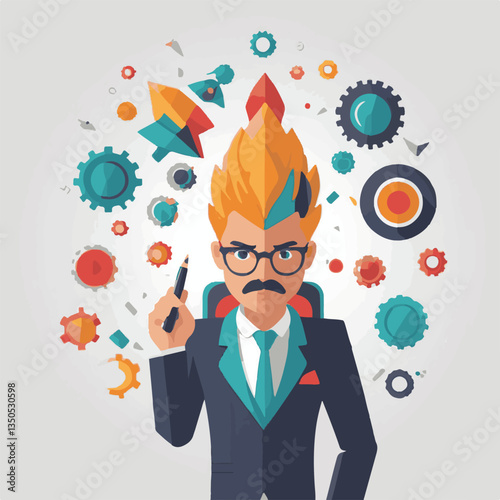 employee appreciation day, investment solution, copy space, confident man, lawyer office, finance management, boss, 40 40s, arms crossed, team, middle age, work, company formal, elder aged, latin hisp