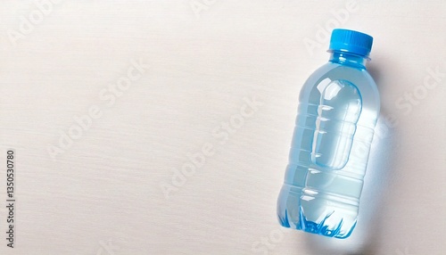 Plastic bottle filled with water Copy space Banner background material
