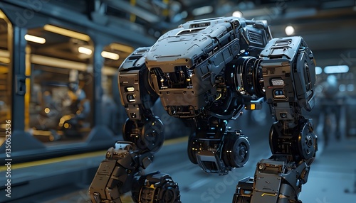 Autonomous Autonomous Security Bot With Ceramic Plating In Autonomous AI Factory