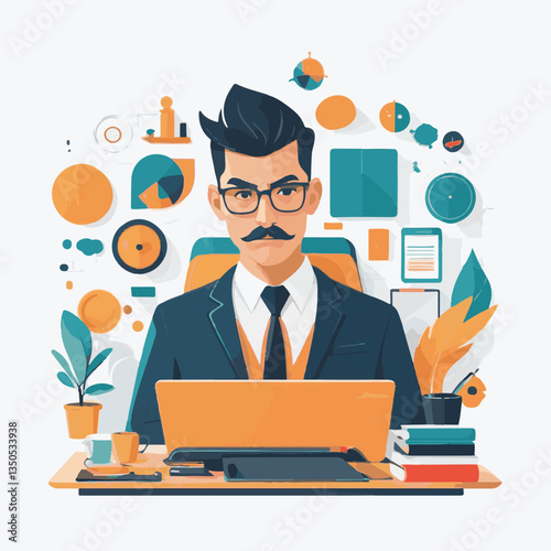 employee appreciation day, investment solution, copy space, confident man, lawyer office, finance management, boss, 40 40s, arms crossed, team, middle age, work, company formal, elder aged, latin hisp