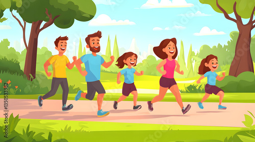 children running in the park