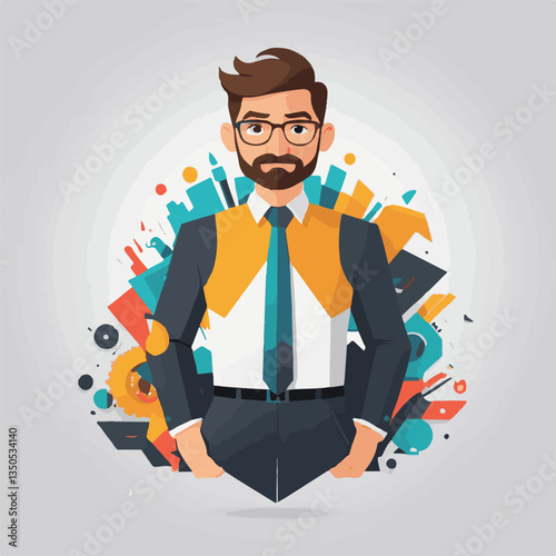 employee appreciation day, investment solution, copy space, confident man, lawyer office, finance management, boss, 40 40s, arms crossed, team, middle age, work, company formal, elder aged, latin hisp