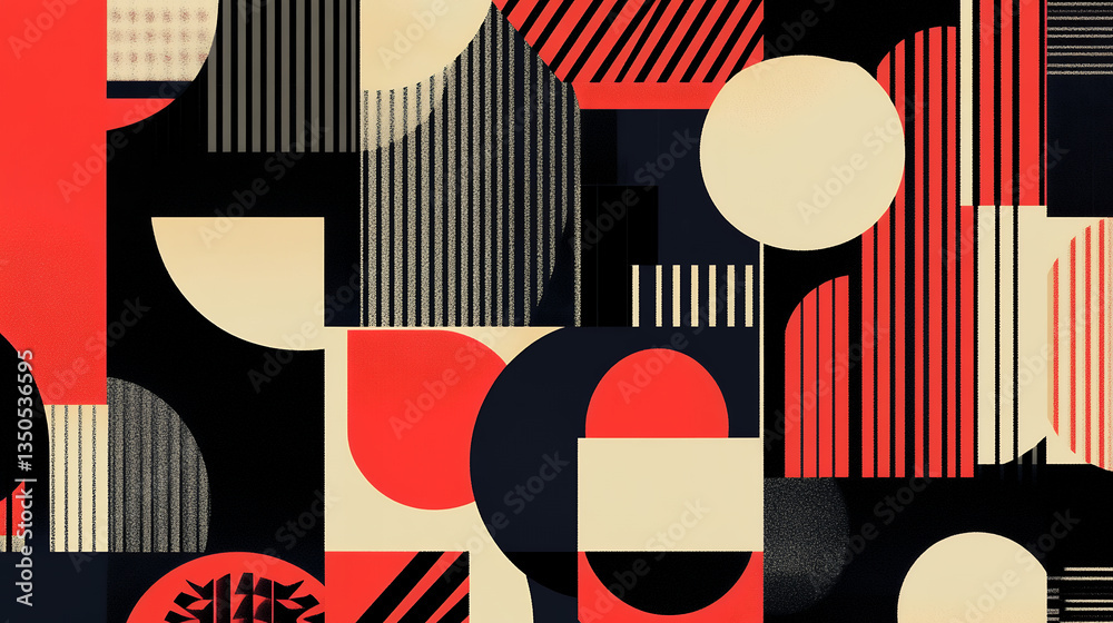 Abstract of geometric patterns with dynamic shapes and bold colors Abstract of geometric patterns with dynamic shapes and bold colors