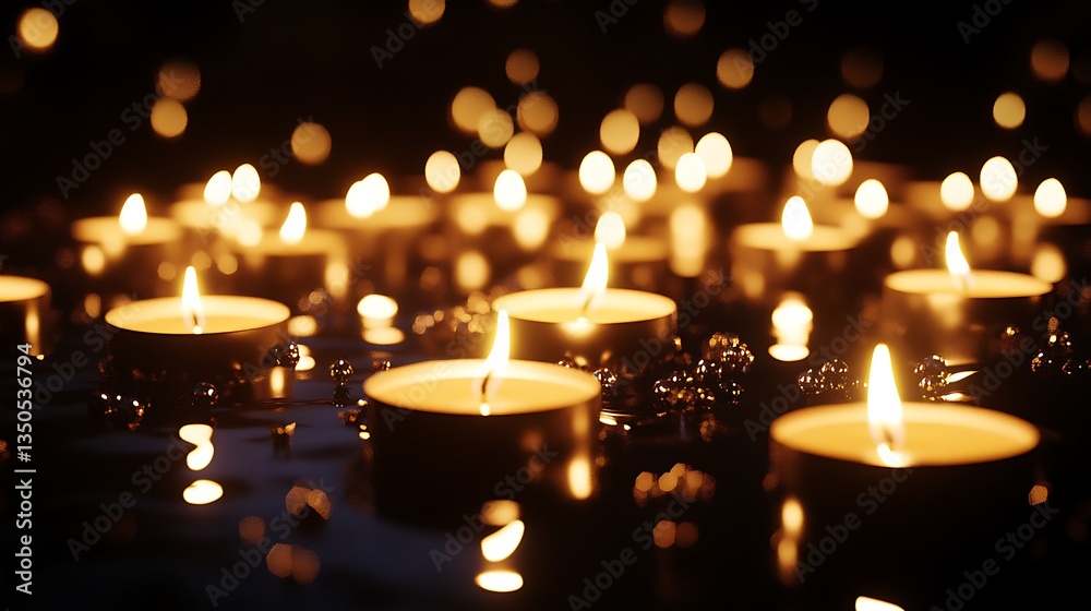 Burning Candles with Dark Background.