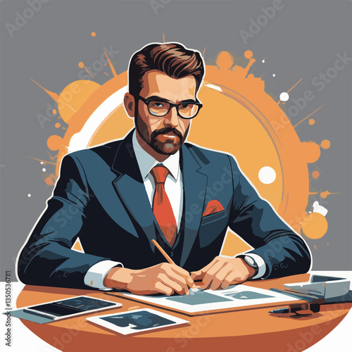 employee appreciation day, investment solution, copy space, confident man, lawyer office, finance management, boss, 40 40s, arms crossed, team, middle age, work, company formal, elder aged, latin hisp