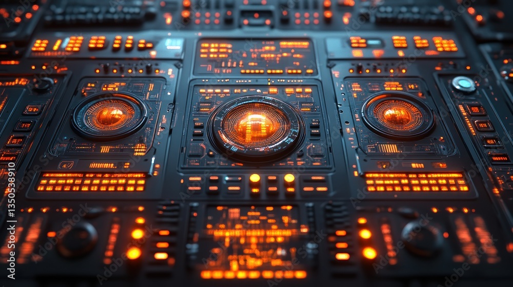 Obraz premium Futuristic Control Panel: Sci-Fi Interface Design